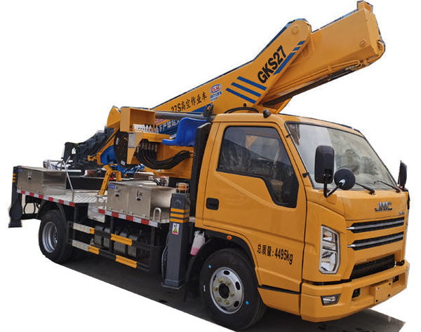 27meters JiangLing 4 x2 telescopic boom aerial working vehicle