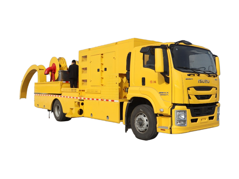 Large flow remote water supply and drainage rescue vehicle